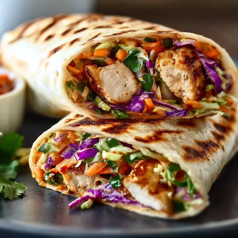 Thai Chicken Wrap Crunchy Asian Slaw Flavorful Feast