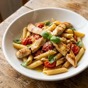 Create a Flavorful Bruschetta Chicken Pasta in Just 4 Steps!
