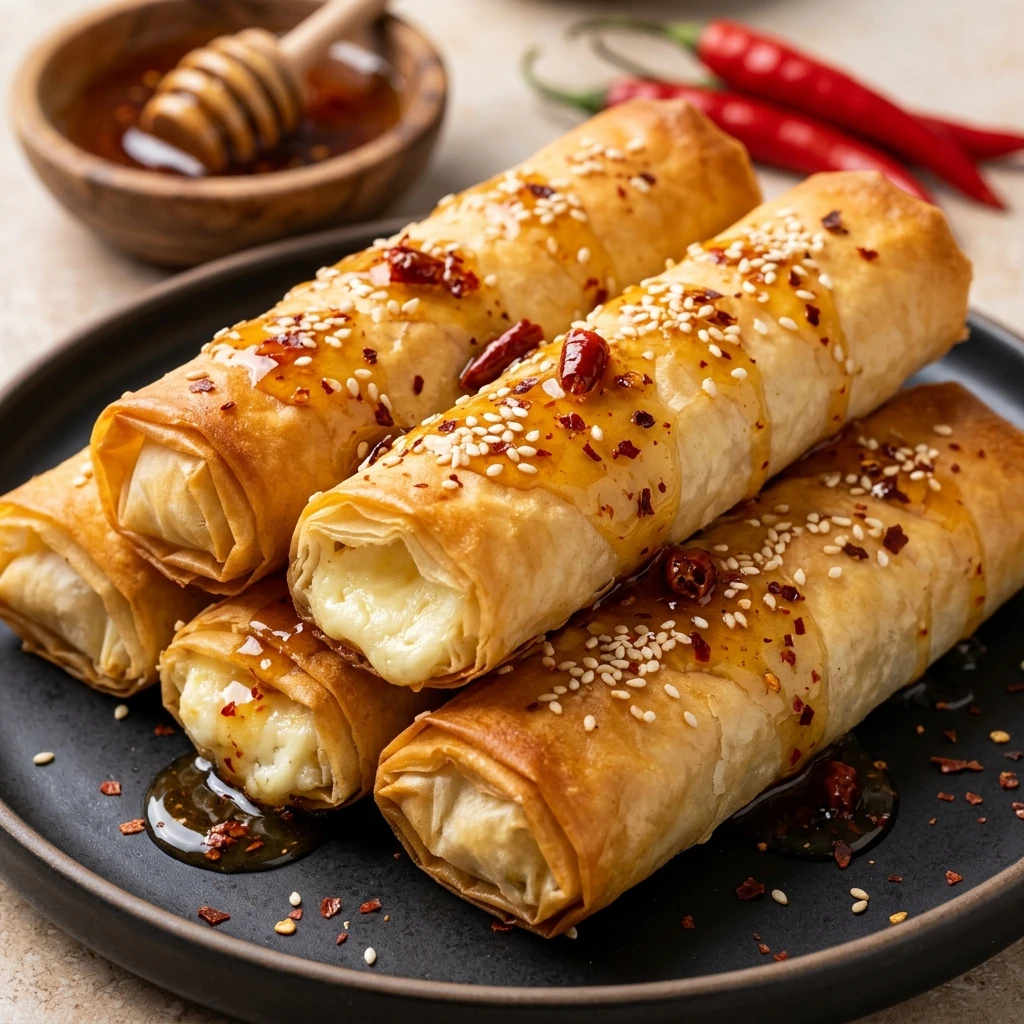 Create Irresistible Oven Fried Feta Rolls Chili Honey