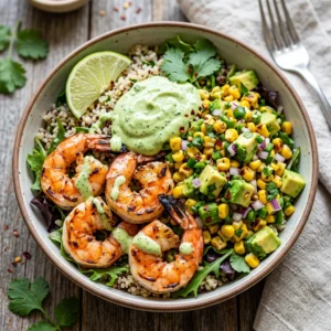 Create the Best Grilled Shrimp Bowl with Avocado Corn Salsa