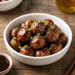 Discover the Amazing Sticky Hoisin Meatballs with Scallion Sauce