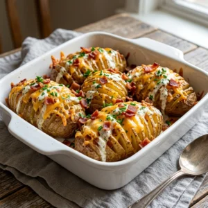 the Cheesy Bacon Ranch Hasselback Potato Bake Reci Recipe