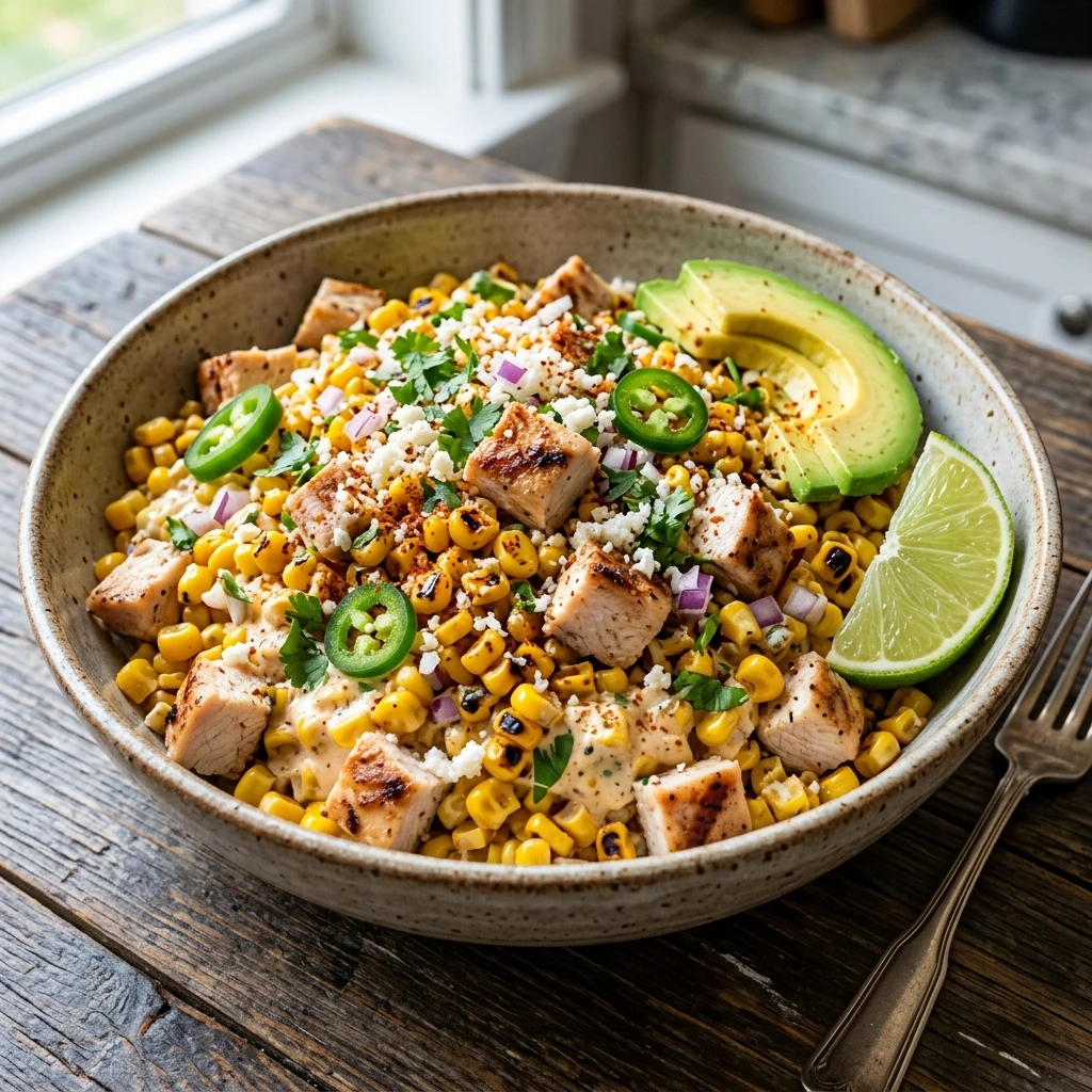 Discover Highprotein Chicken Street Corn Salad Recipe