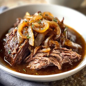 Slow Cooker 4-Ingredient Onion Pot Roast Recipe