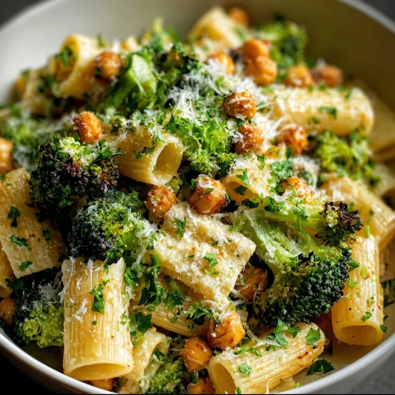Broccoli Chickpea Pasta Garlic Olive Oil Healthy Vegan