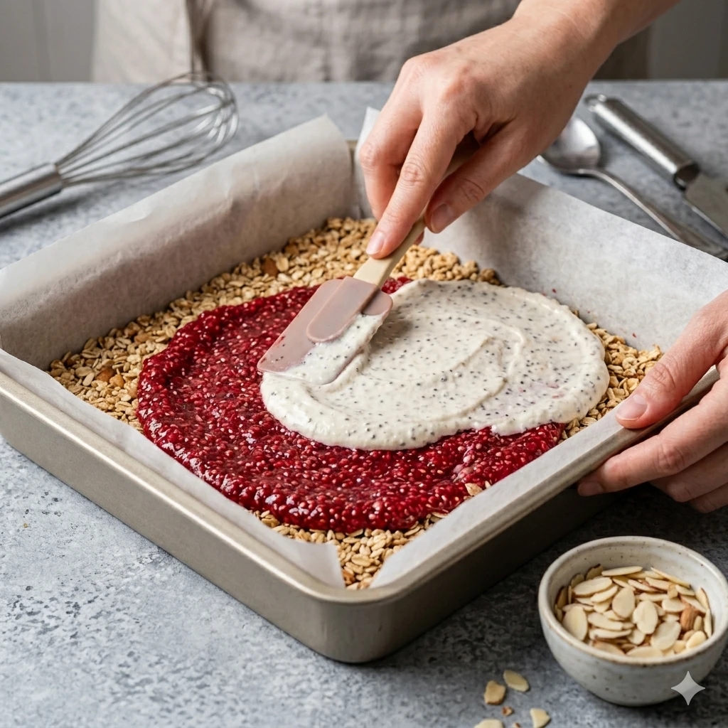 Easy Raspberry Chia Bar Recipe Homemade Raspberry Chia Snack Bars Healthy Raspberry Chia Bars DIY No-bake Raspberry Chia B...