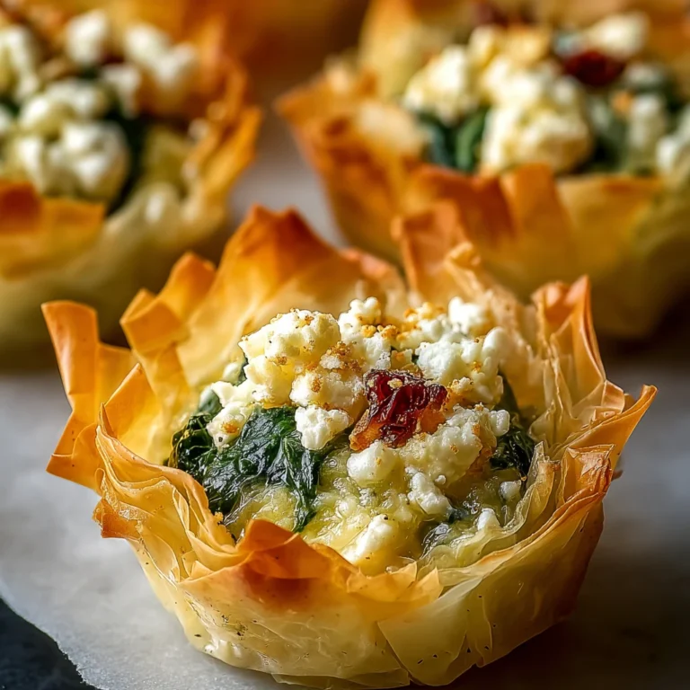 Spinach Feta Phyllo Cups Crispy Mediterranean Appetizer Idea