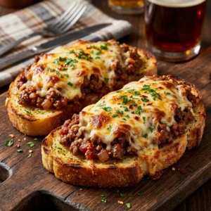 Cheesy Garlic Bread Sloppy Joes for Dinner Recipe