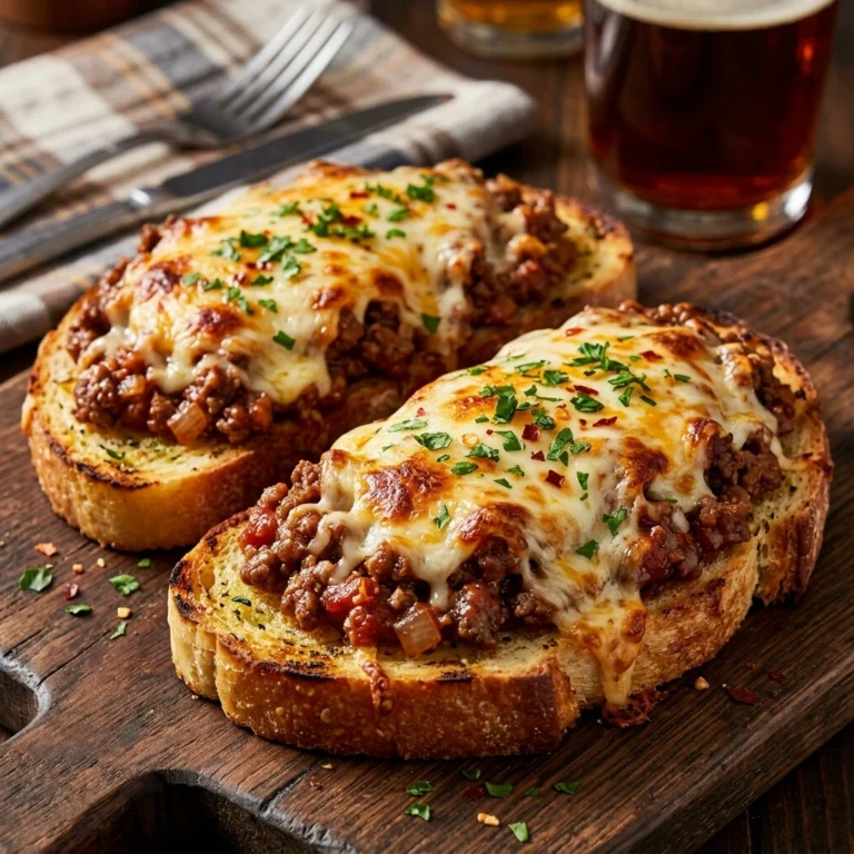 Cheesy Garlic Bread Sloppy Joes for Dinner recipe image