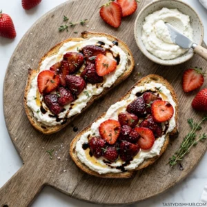 Roasted Strawberry Whipped Ricotta Toast Recipe