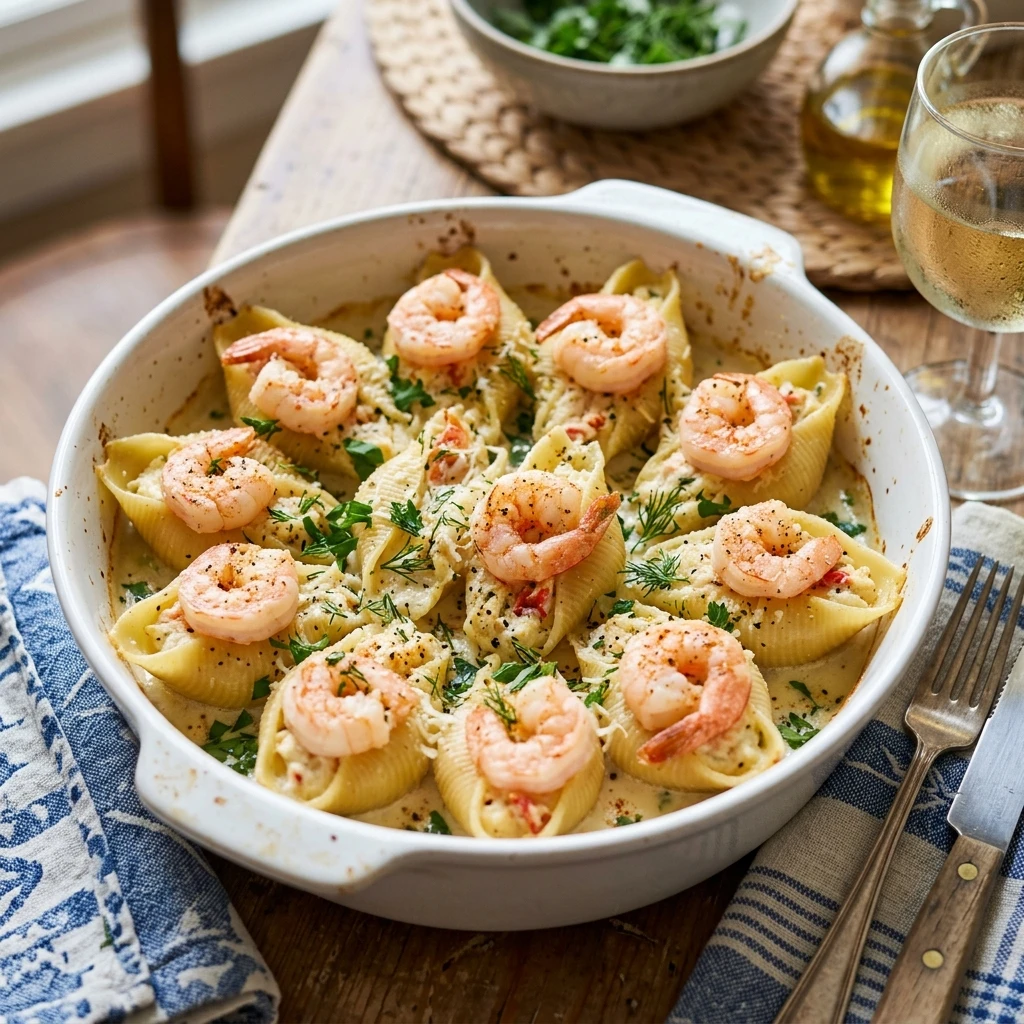 Seafood-Stuffed Shells: A Deliciously Easy Recipe! recipe image