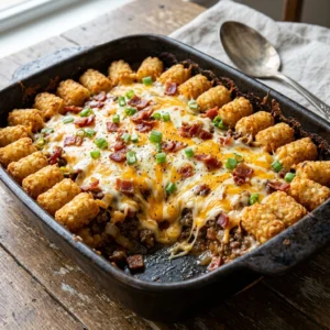 the Ultimate Bacon Cheeseburger Tater Tot Casserol Recipe