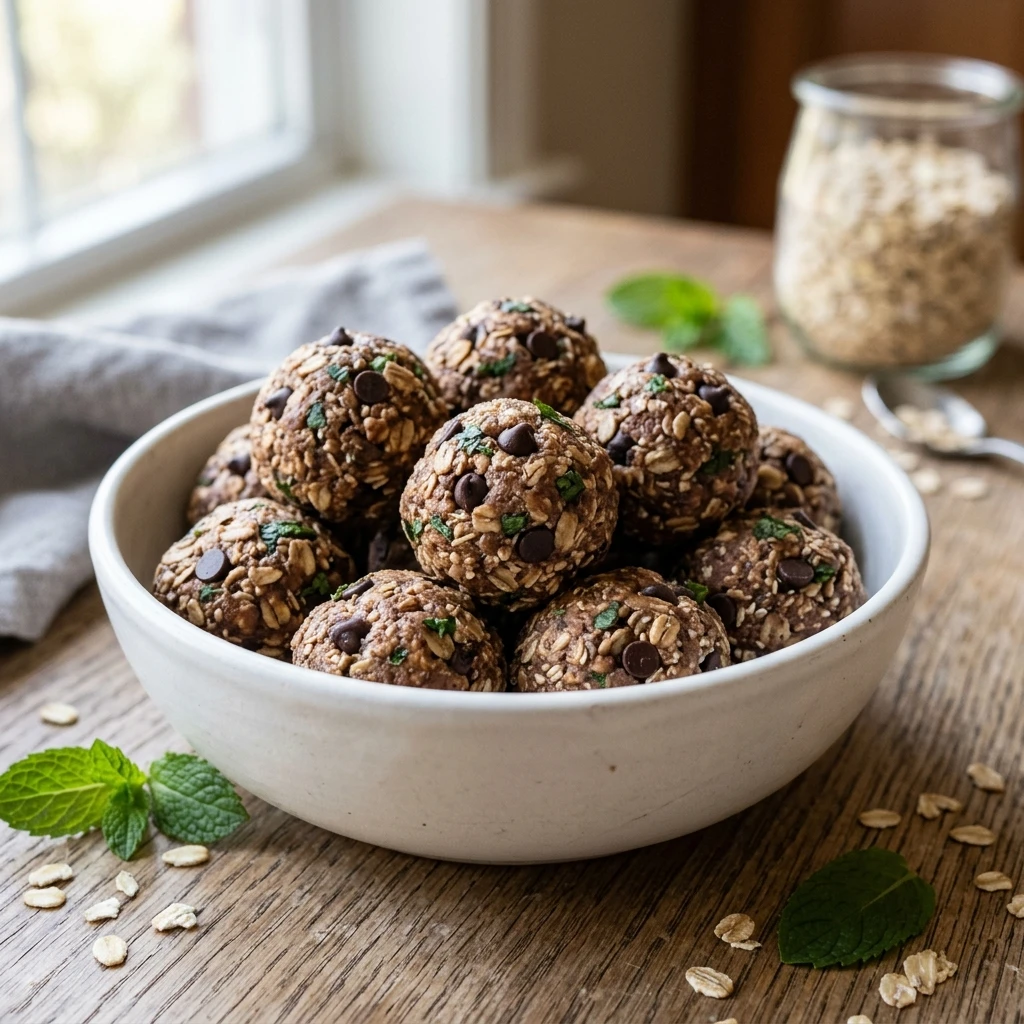 Delicious Mint Chocolate Chip Protein Balls recipe image