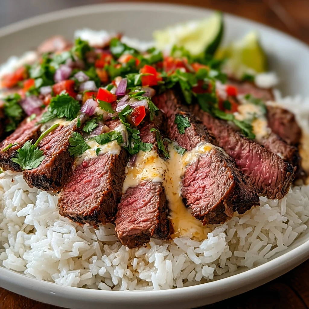 Easy Steak and Queso Rice recipe with step-by-step instructions