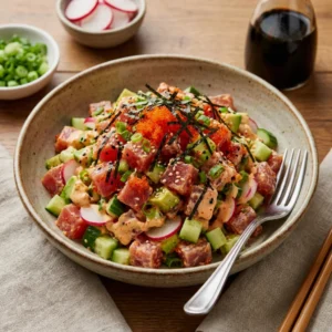 Savory Japanese Style Spicy Tuna Salad in 10 Minutes